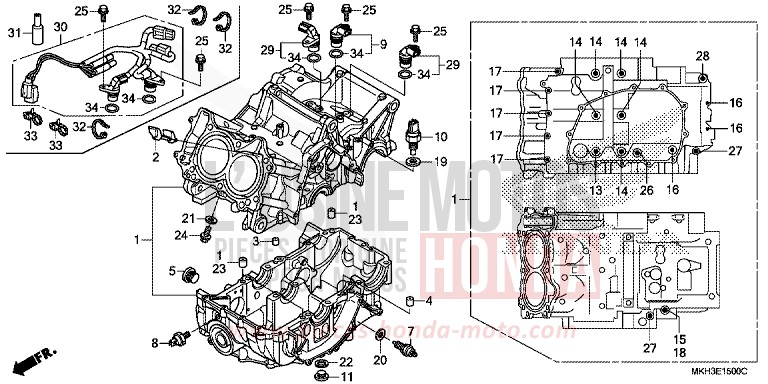 CRANKCASE for X-ADV 750 CANDY CHROMOSPHERE RED (R381) from 2018
